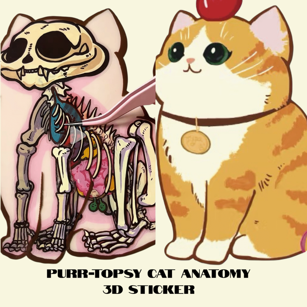 Unlock the Magic Inside: 3D Animal Anatomy Stickers!