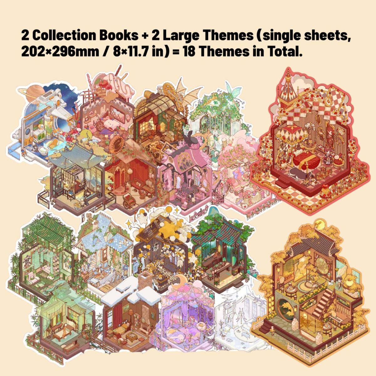 Creative Scene Sticker Collection Set – Build 18 Unique Worlds